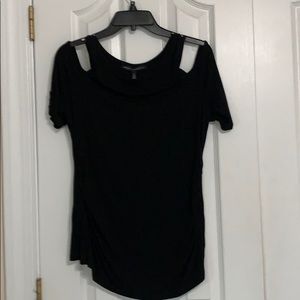 Black cold shoulder top